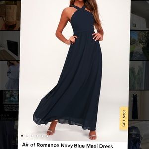Lulu’s Air Of Romance Maxi Dress Navy Blue